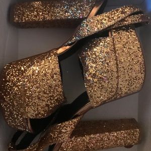 Liliana Platform Gold Glitter Heels